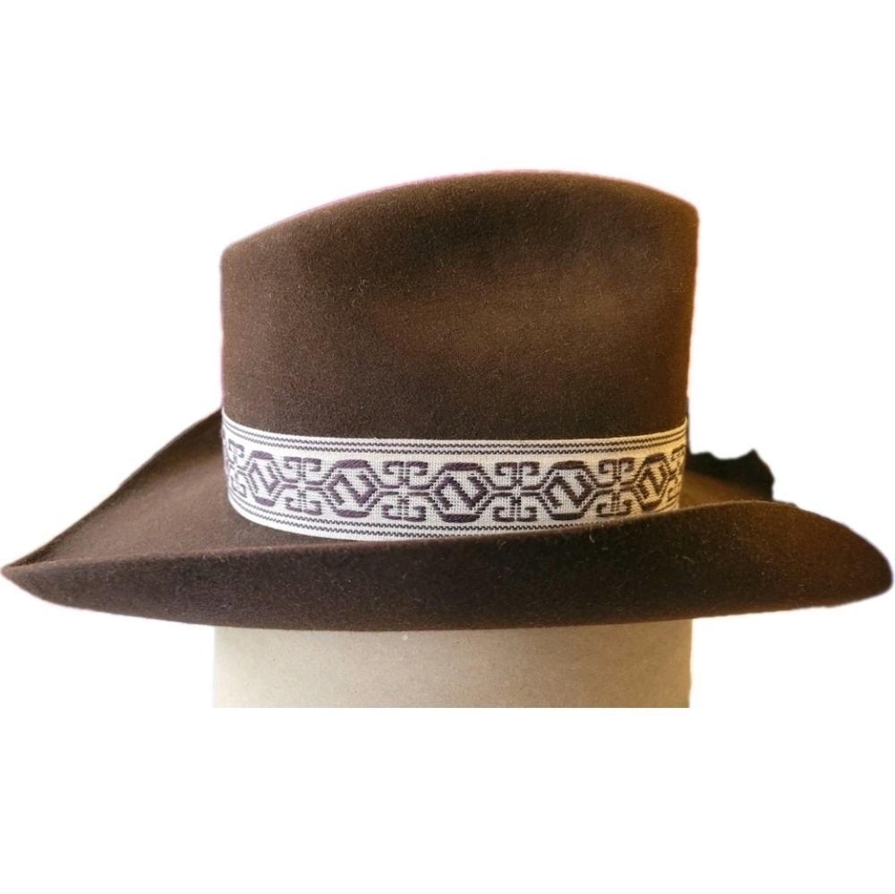 Stetson Beaver XXX Chocolate Western Hat Feather VTG Western Core Rodeo - Picture 4 of 6
